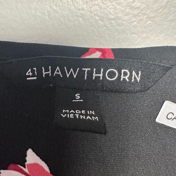 41 Hawthorn Black and Red Tie Front Blouse with 3/4 Sleeves - Picture 2 of 4